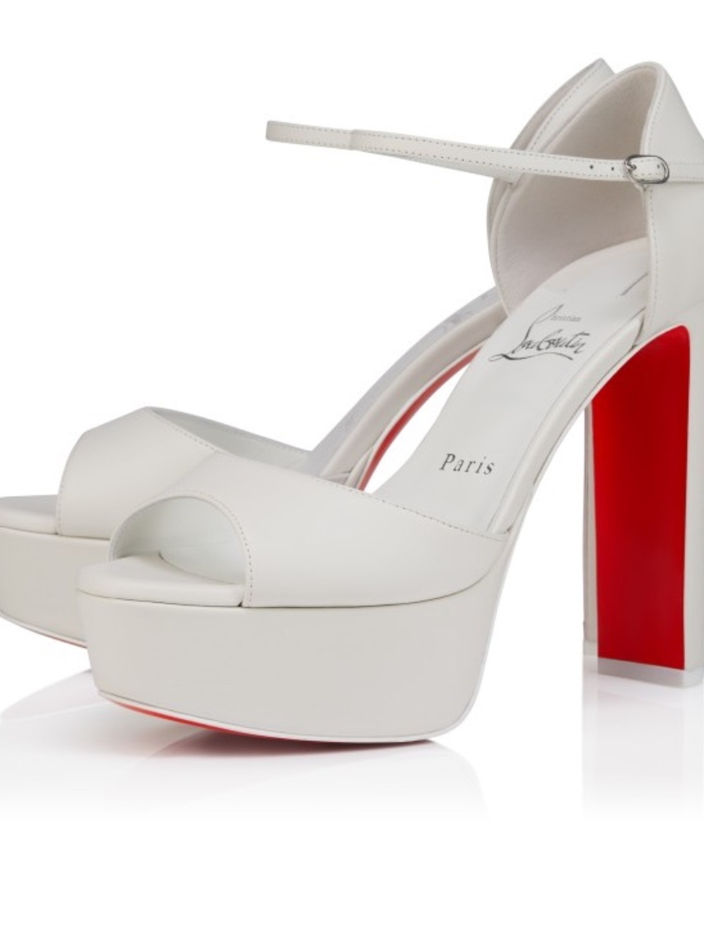 Christian Louboutin White Platform Sandaloo Sandals
